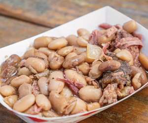Burnt ends with beans